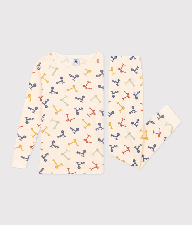 Pyjama ajust&eacute; en coton imprim&eacute; trottinette enfant &eacute;cru/multicouleur