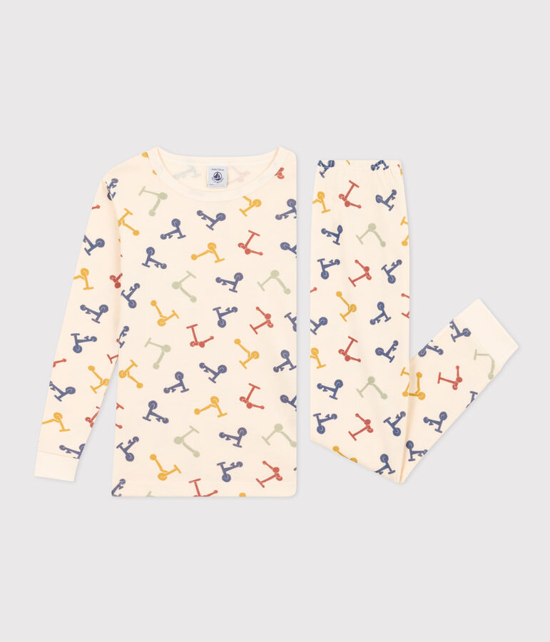 Pyjama ajust&eacute; en coton imprim&eacute; trottinette enfant &eacute;cru/multicouleur