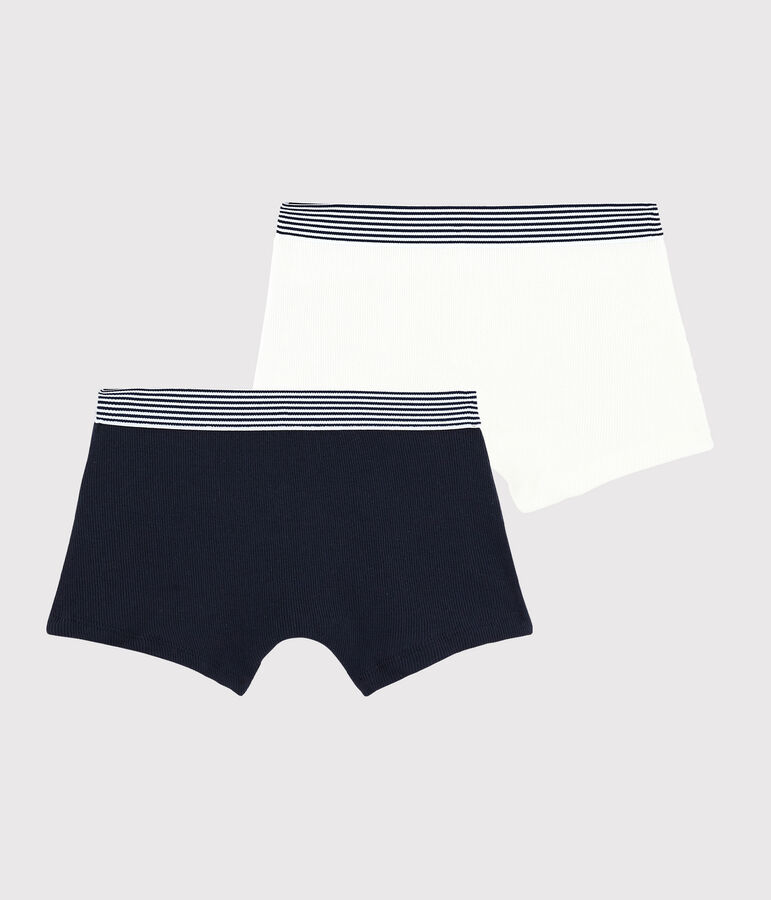 Lot de 2 boxers petit gar&ccedil;on en coton c&ocirc;tel&eacute; multicouleur