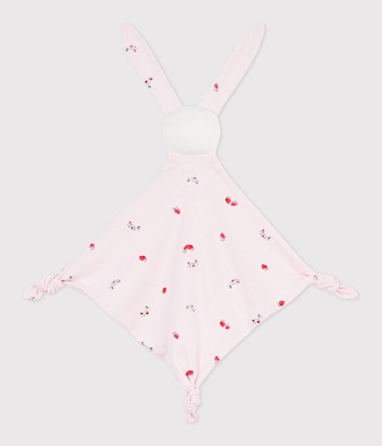 Doudou bébé en coton imprimé fleuri rose BARELY/ MULTICO