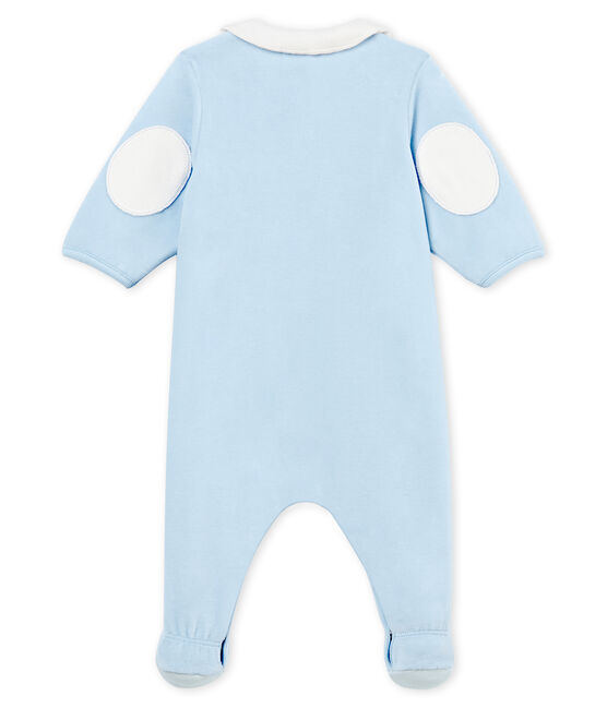 Dors-bien bébé garçon en velours de coton uni bleu FRAICHEUR