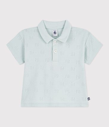Polo bébé en coton ajouré à manches courtes à motifs