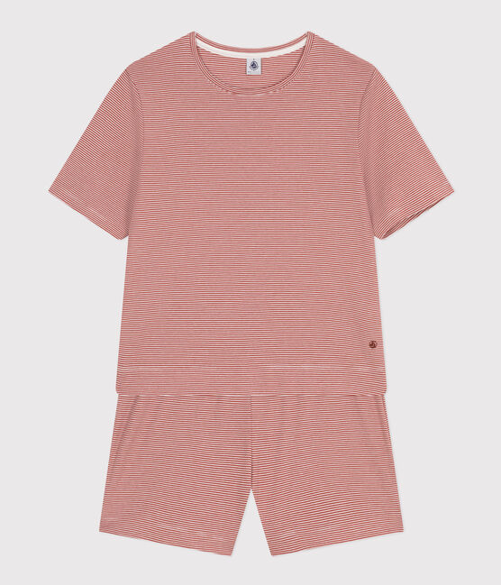 Pyjama short et tee-shirt en coton rayé femme FAMEUX/ MARSHMALLOW