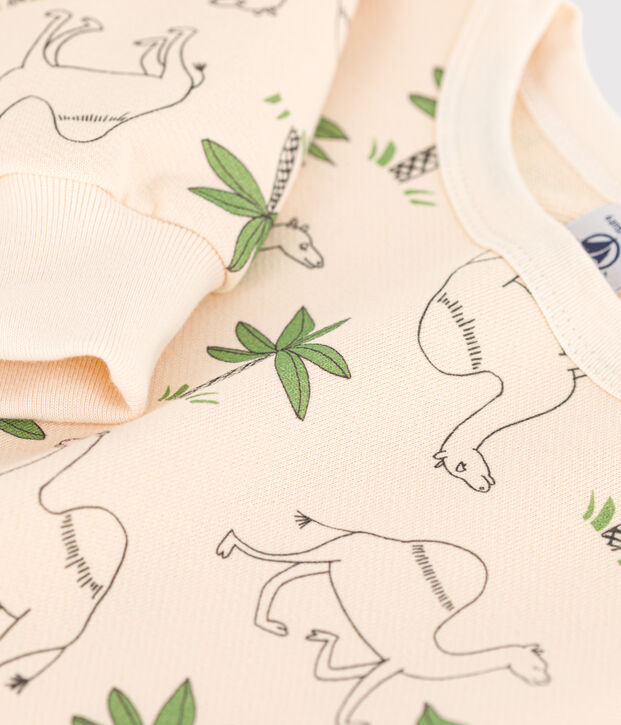 Sweatshirt en molleton enfant fille / gar&ccedil;on &eacute;cru/multicouleur