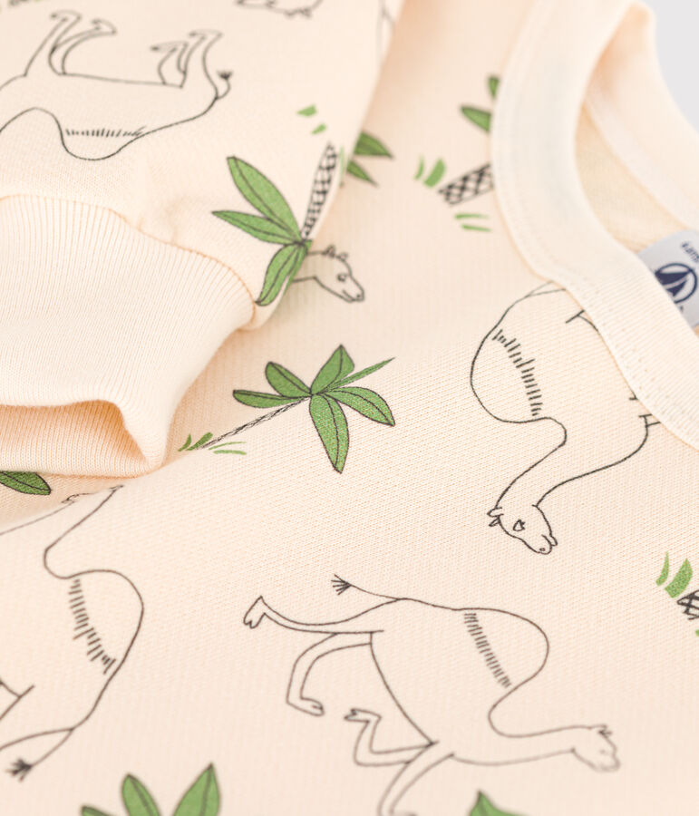 Sweatshirt en molleton enfant fille / gar&ccedil;on &eacute;cru/multicouleur