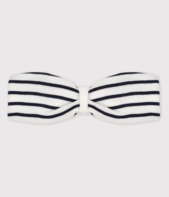 Bandeau rayé bébé fille blanc MARSHMALLOW/bleu SMOKING