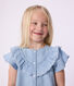 Blouse enfant en coton manches courtes unie