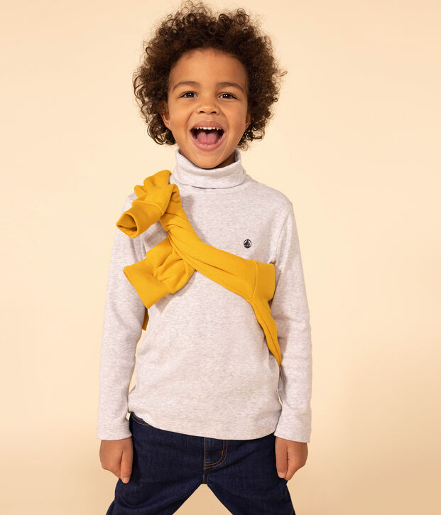 Sous-pull en coton enfant fille / gar&ccedil;on gris chin&eacute;