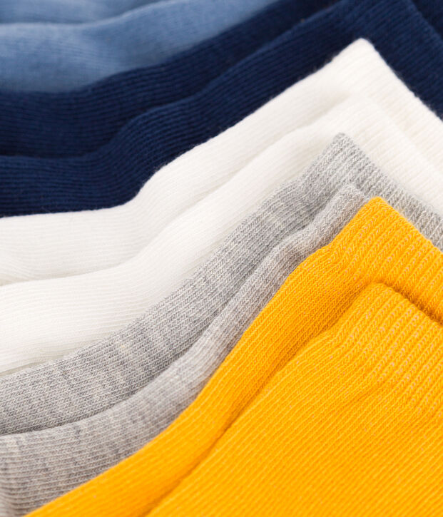 5 paires de chaussettes b&eacute;b&eacute; en coton unies multicouleur