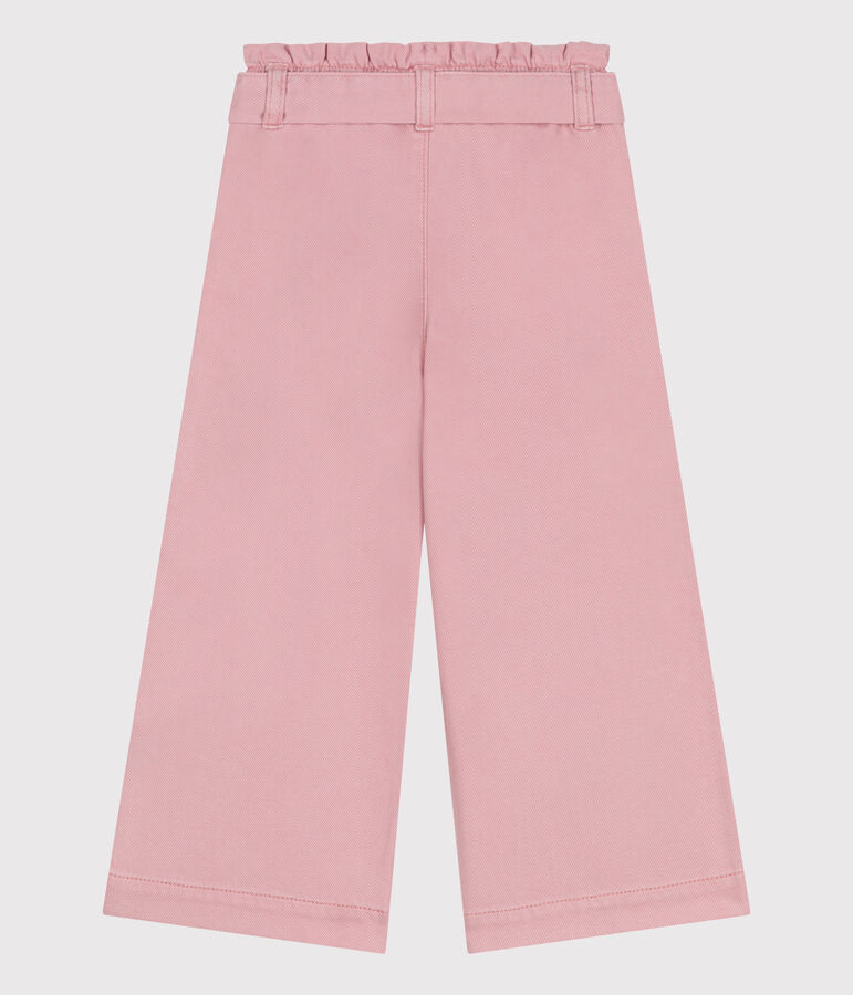 Pantalon enfant en m&eacute;lange coton et lyocell. rose