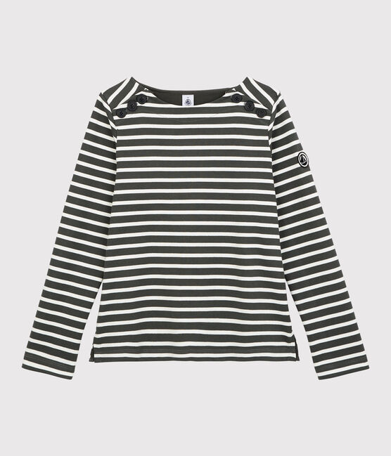 Marinière Femme gris ORAGE/blanc MARSHMALLOW