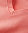 Tee-shirt LE DROIT col V en coton bio Femme rose PAPAYE