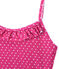 Maillot de bain fille 1 pièce à pois rose PETUNIA/blanc MARSHMALLO