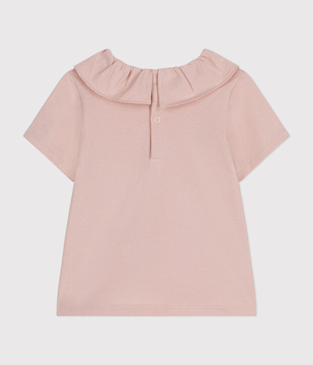 Blouse manches courtes en jersey b&eacute;b&eacute; rose