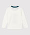 Tee-shirt manches longues en coton enfant garçon blanc MARSHMALLOW 1