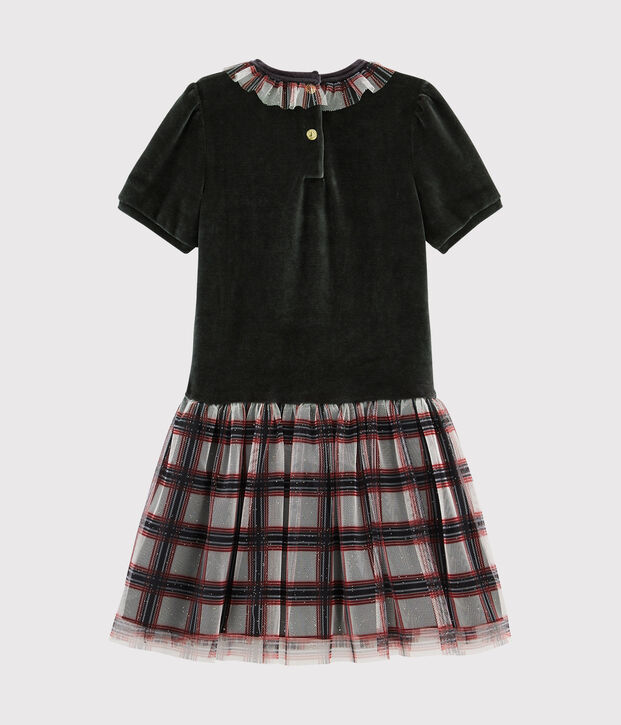 Robes manches courtes enfant fille noir/multicouleur