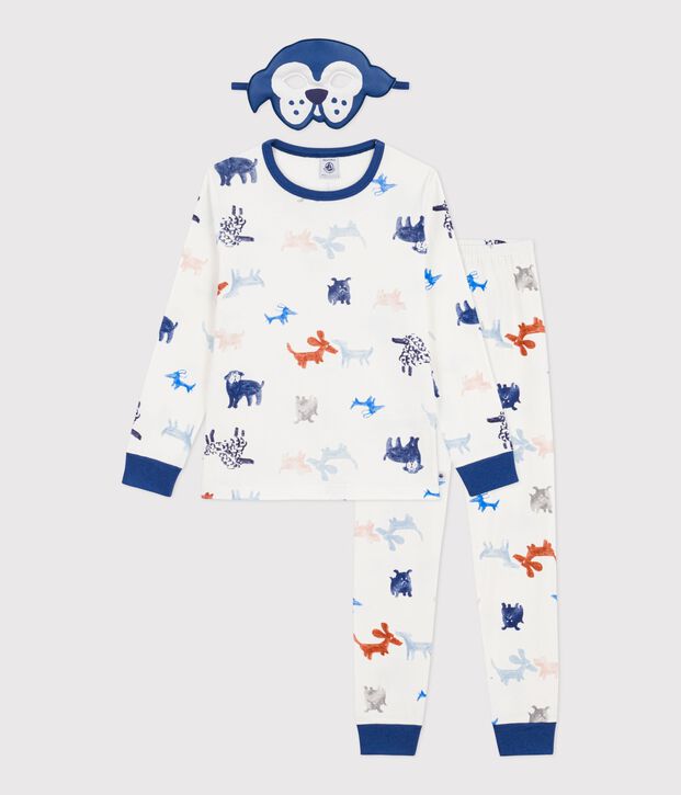 Pyjama d&eacute;guisement enfant en coton imprim&eacute; chiens blanc/multicouleur