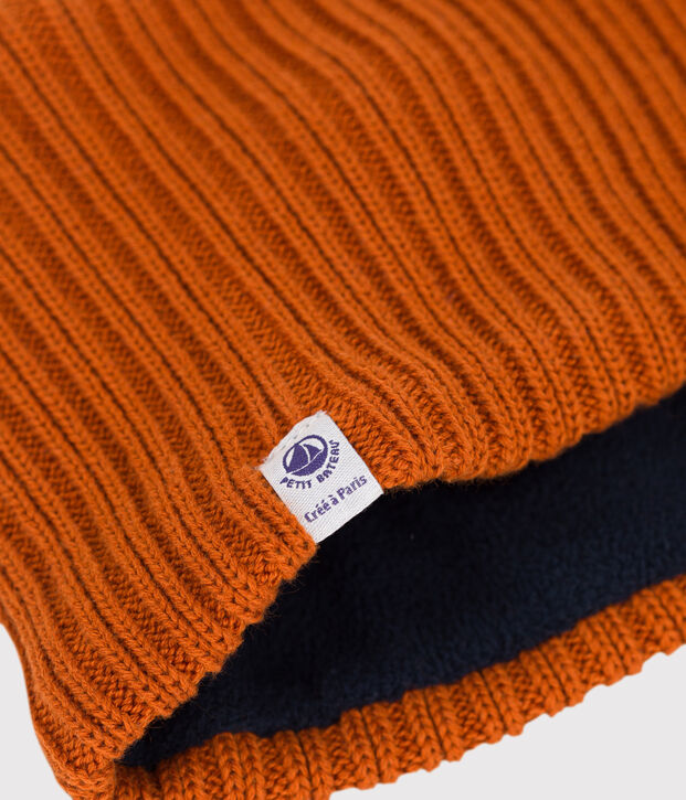 Snood b&eacute;b&eacute; en tricot doubl&eacute; en polaire recycl&eacute;e marron