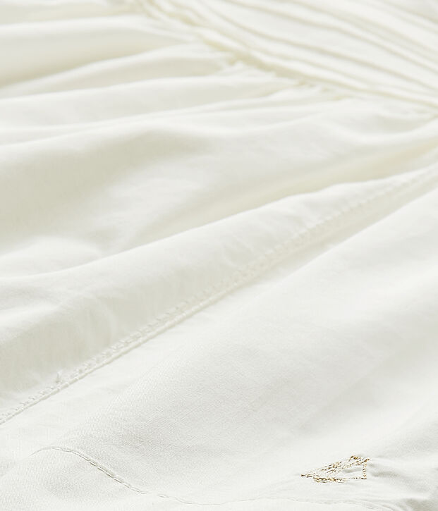 Robe b&eacute;b&eacute; fille en popeline blanc