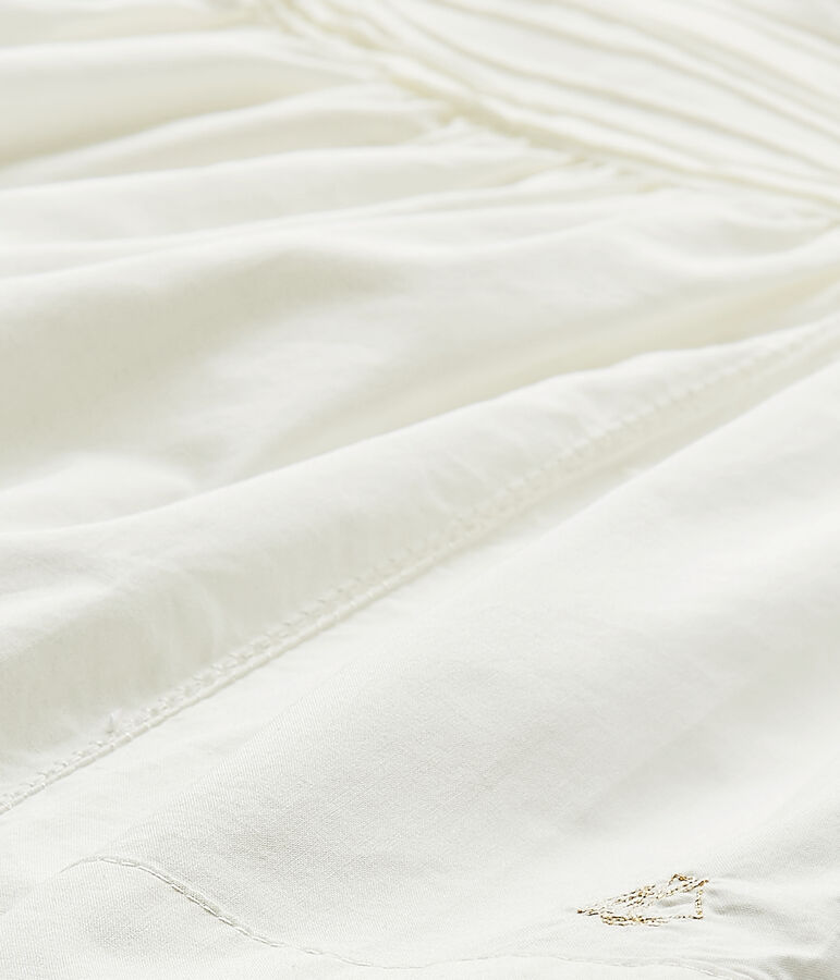 Robe b&eacute;b&eacute; fille en popeline blanc MARSHMALLOW