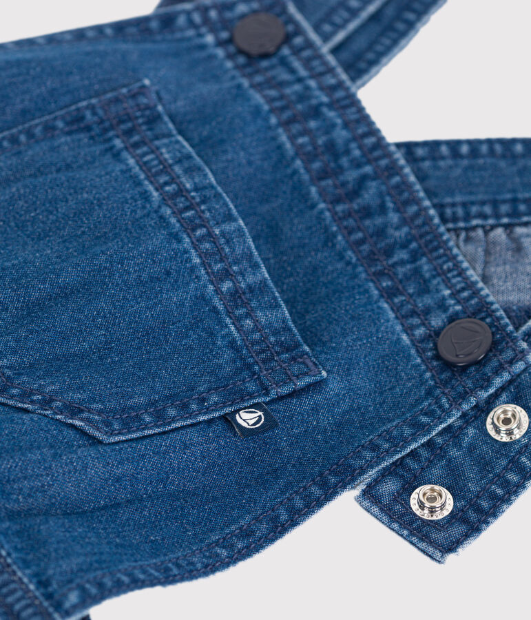 Robe enfant salopette en denim bleu DENIM MOYEN