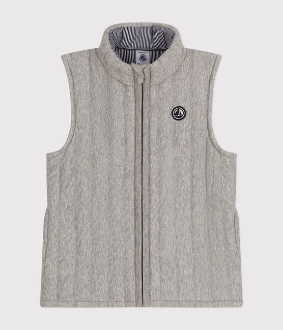 Gilet sans manche en tubique enfant fille/garçon gris CHATON CHINE