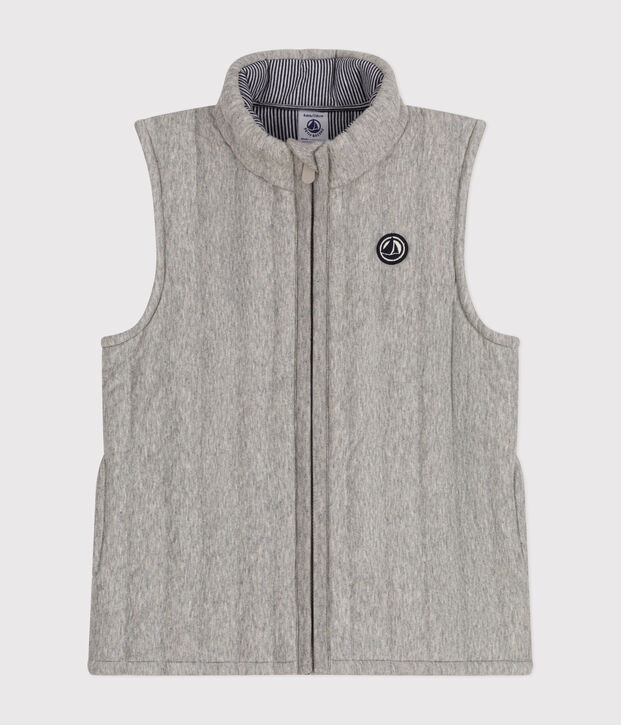 Gilet sans manche en tubique enfant fille/gar&ccedil;on gris
