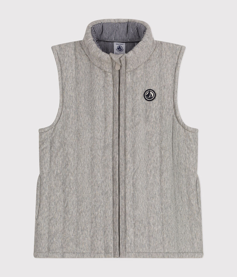 Gilet sans manche en tubique enfant fille/gar&ccedil;on gris