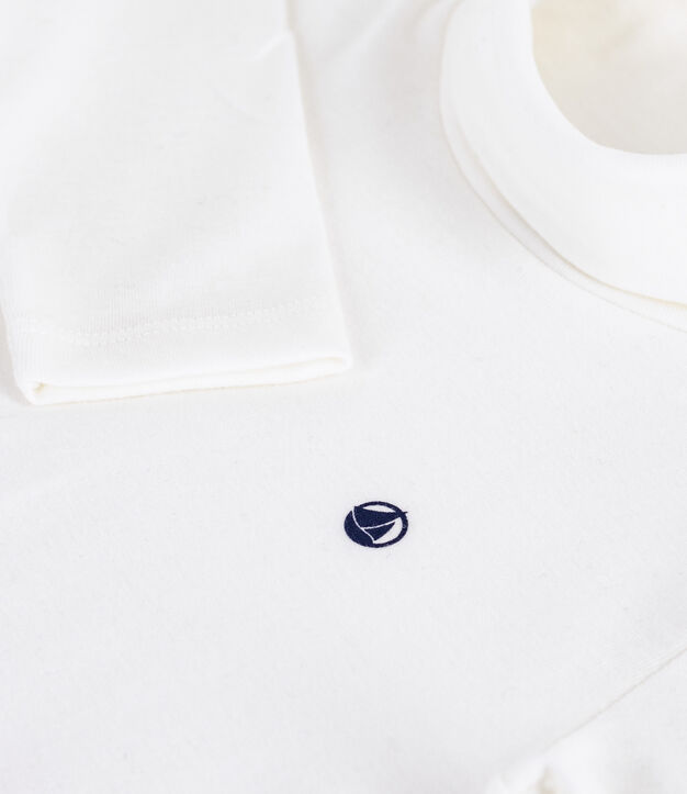 Sous-pull enfant en coton uni blanc