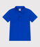 Polo enfant en coton à manches courtes uni bleu PERSE