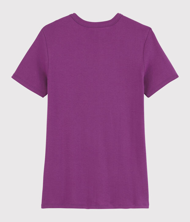 T-shirt col rond iconique en coton Femme violet