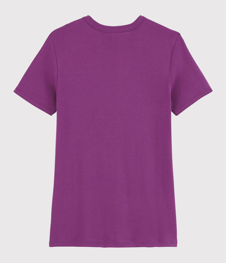 T-shirt col rond iconique en coton Femme violet HIBISCUS