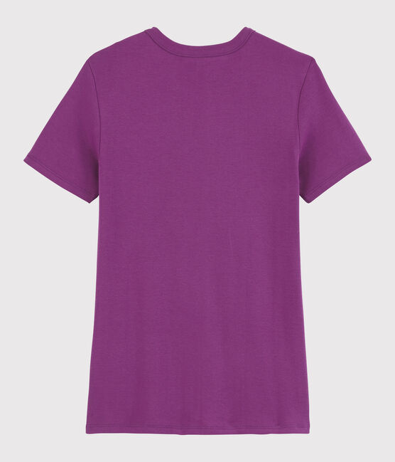 T-shirt col rond iconique en coton Femme violet HIBISCUS