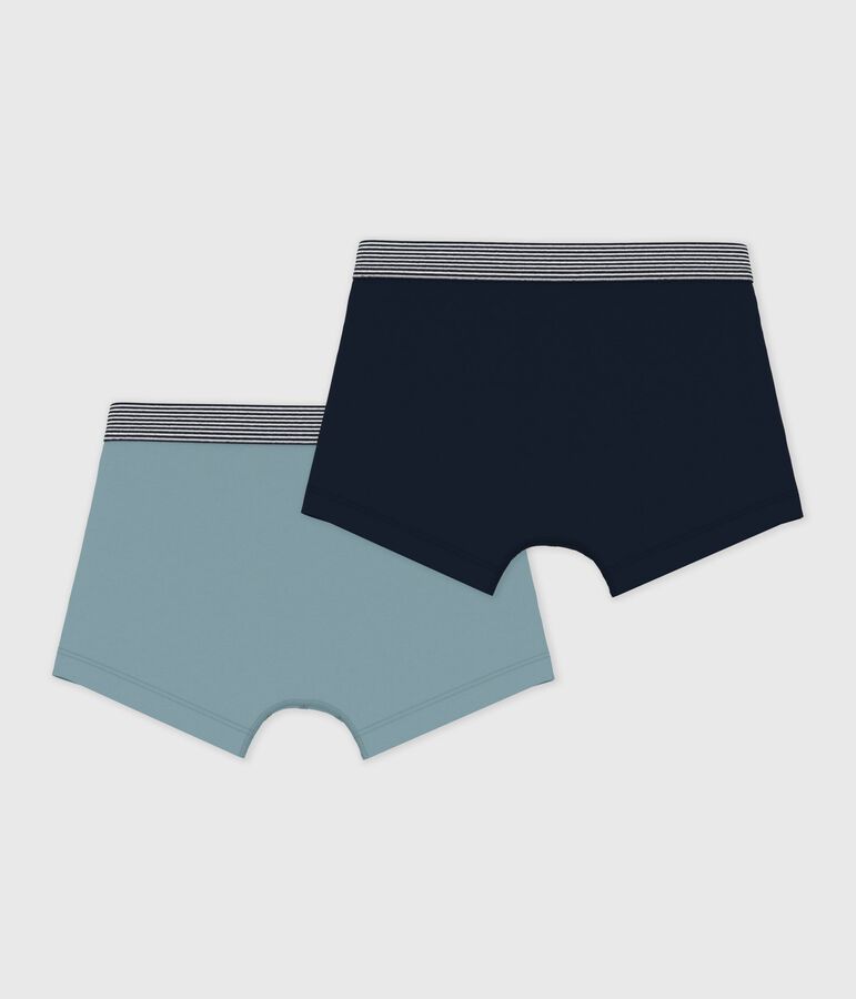 Lot de boxers enfant en coton et &eacute;lasthanne uni variante 2