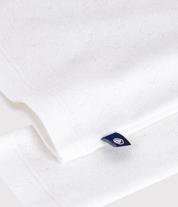 Sous-pull enfant en coton imprim&eacute; ajour&eacute; blanc