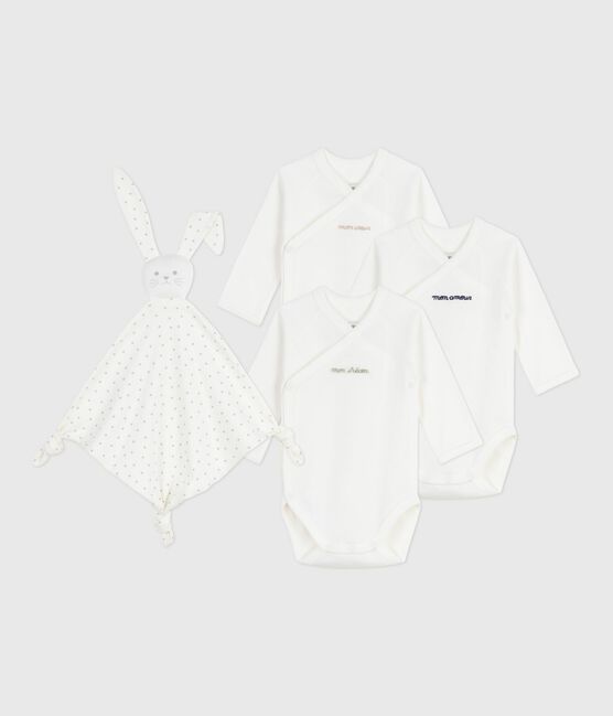 Coffret cadeau naissance en coton brodé variante 1