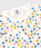 Pyjama fleurs phosphorescentes petite fille en coton blanc MARSHMALLOW/blanc MULTICO