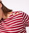 Marinière femme en coton rouge AMARANTE/ MILK