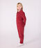 Combinaison enfant en bouclette velours longue unie AMARANTE