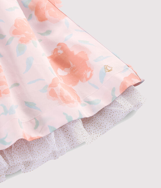 Robe de cérémonie enfant fille rose VIENNE/blanc MULTICO