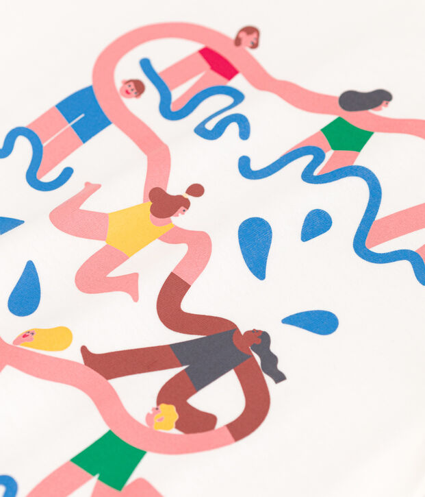 Tee-shirt L'ICONIQUE Water Family x Petit Bateau blanc