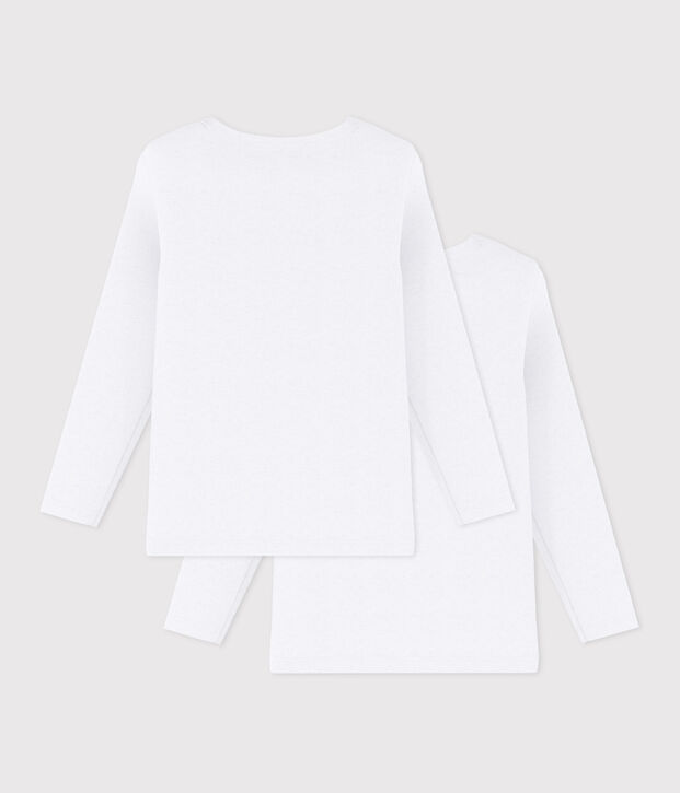 Lots de 2 tee-shirts manches longues blancs petit gar&ccedil;on multicouleur