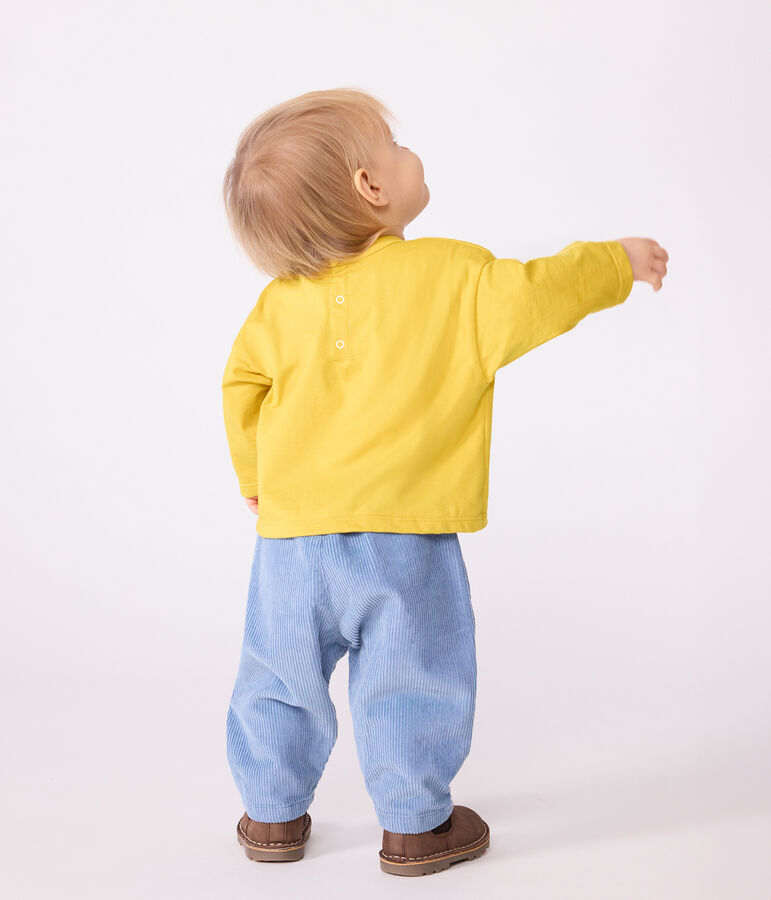 Tee-shirt b&eacute;b&eacute; en coton &agrave; manches longues jaune