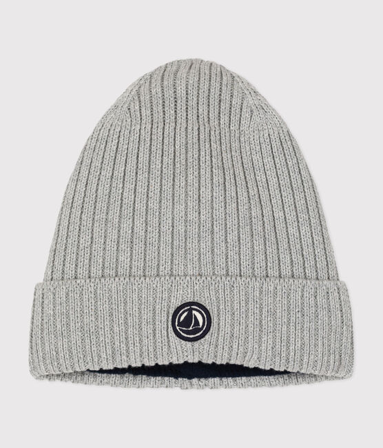 Bonnet en tricot doublé en polaire enfant garçon-fille gris CHATON CHINE
