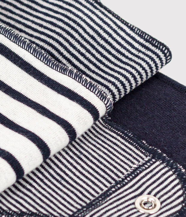 Lot de 2 bandanas-bavoirs b&eacute;b&eacute; &agrave; rayures multicouleur