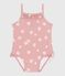 Maillot de bain bébé une pièce à volants, imprimé fleuri rose CHARME/blanc MARSHMALLOW