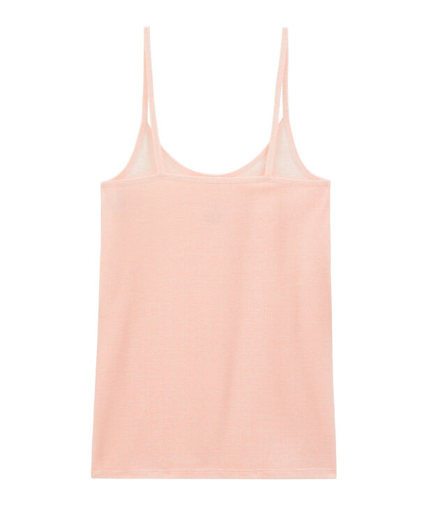 Chemise &agrave; bretelles femme blanc/rose