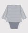 Body marinière en coton bio bébé blanc MARSHMALLOW/bleu SMOKING