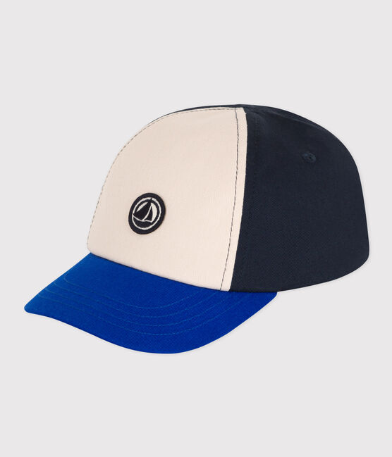Casquette en coton bébé bleu SMOKING/blanc MULTICO