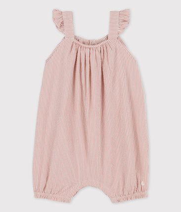 Combinaison courte en seersucker bio bébé